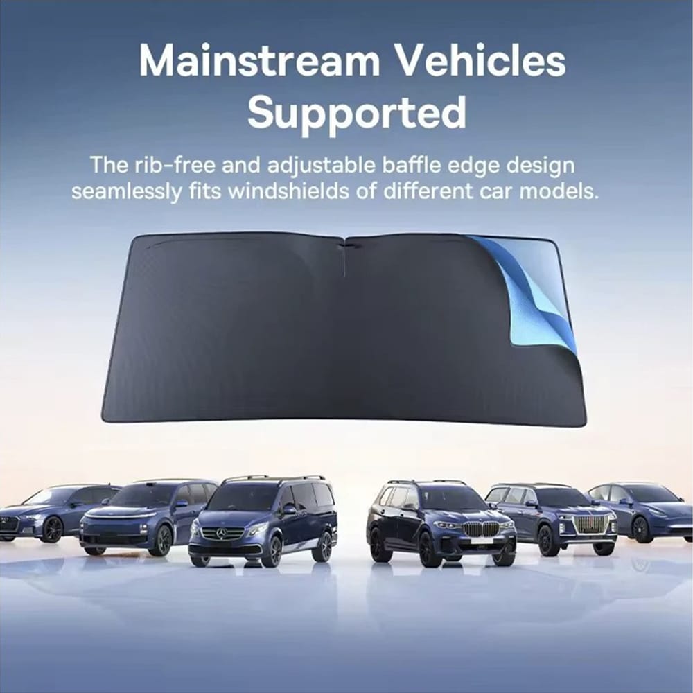 Baseus - Windshield Sun Gotrip Dt1 (c0118200) - Upf2000+, 99.95% Uv Blocking Rate, 80 X 150cm - Black - Image 7