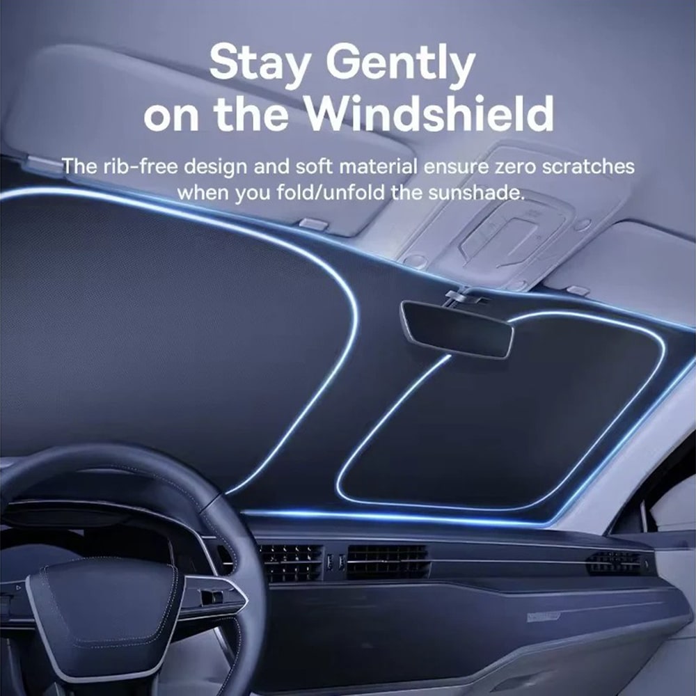 Baseus - Windshield Sun Gotrip Dt1 (c0118200) - Upf2000+, 99.95% Uv Blocking Rate, 80 X 150cm - Black - Image 4
