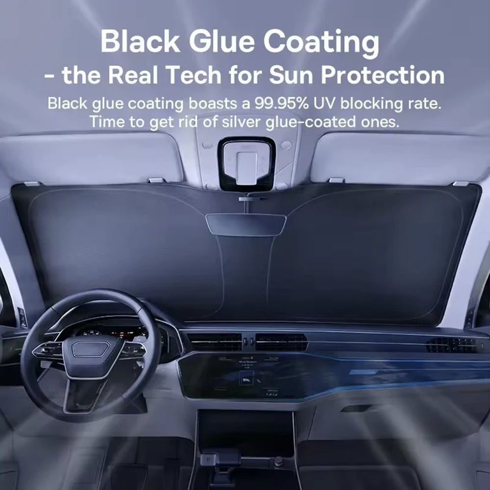 Baseus - Windshield Sun Gotrip Dt1 (c0118200) - Upf2000+, 99.95% Uv Blocking Rate, 80 X 150cm - Black - Image 6