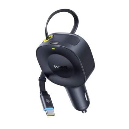 Baseus - Car Charger Primetrip Vr2 (c0206400) - With Retractable Καλώδιο, 2 X Type-C, 30w - Black