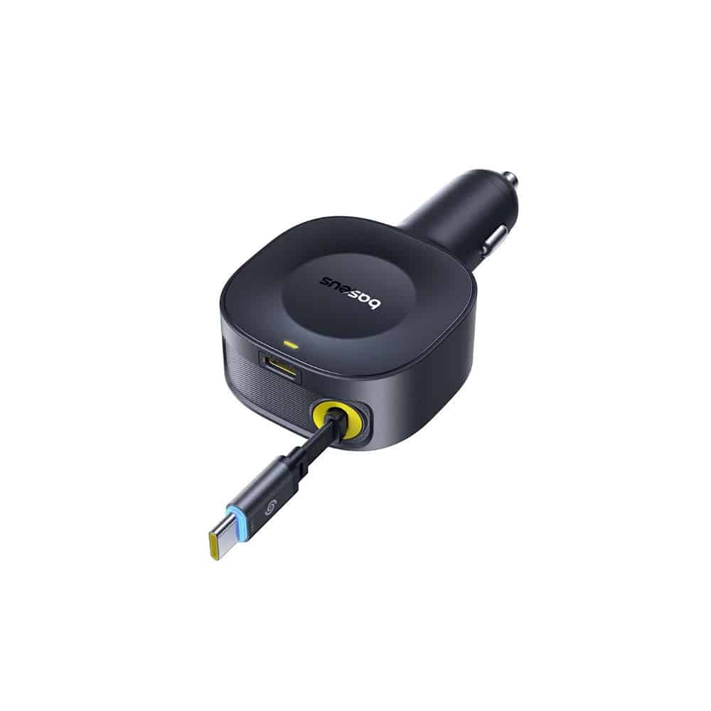 Baseus - Car Charger Primetrip Vr2 (c0206400) - With Retractable Καλώδιο, 2 X Type-C, 30w - Black - Image 4