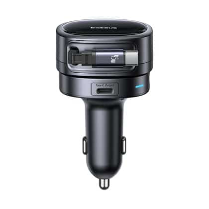 Baseus - Car Charger Primetrip Vr1 (c00069001121-00) - With Retractable Καλώδιο, 2 X Type-C, USB, 60w - Black