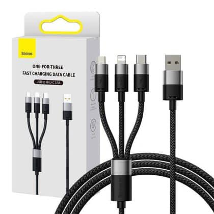 Baseus - Data Καλώδιο (p10319900111-01) - USB To Type-C, Lightning, Micro-USB, 100w, 1.5m - Cluster Black