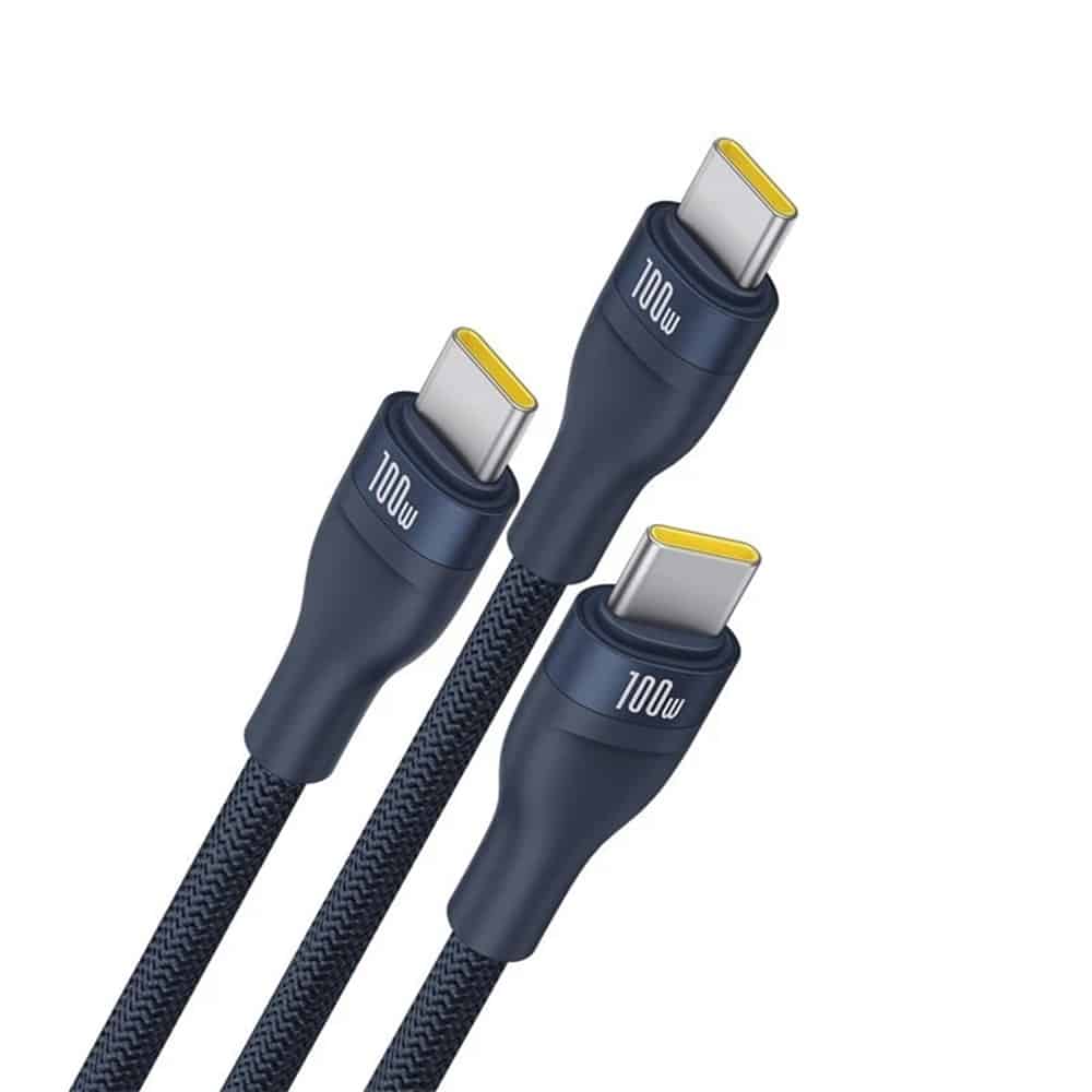 Baseus - Data Καλώδιο Flash Series 3 (p10377503321-00) - Fast Charge, USB-C To 3x Type-C, 3in1, Pd100w, 480mbps, 1.5m - Blue - Image 3