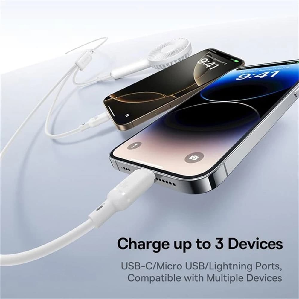 Baseus - Data Καλώδιο Silky (p10377706213-00) - Fast Charge, Type-C To Micro-USB, Lightning, USB-C, 100w, 1.5m - Moon White - Image 6