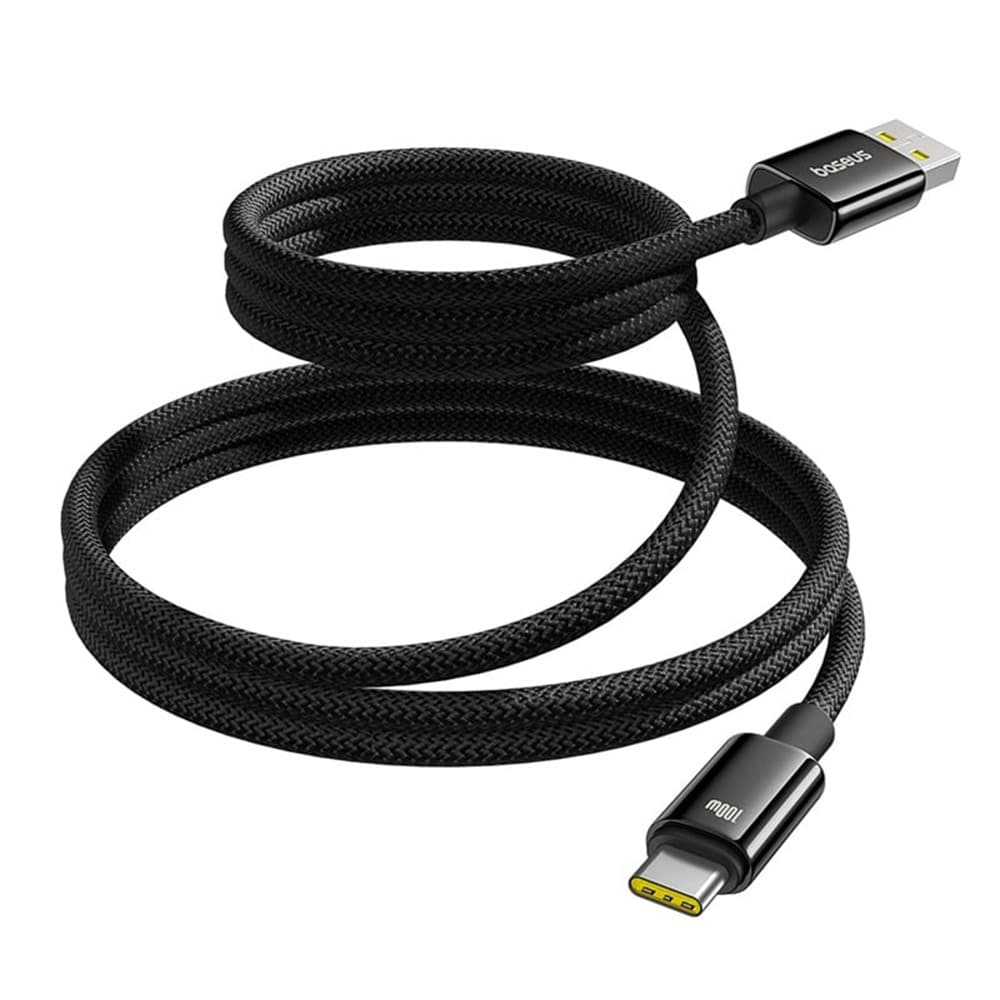 Baseus - Καλώδιο Δεδομένων Tungsten Gold (p10319805111-02) - Type-C Σε USB, Υπερ Ταχύτητα Φόρτισης 100w, 480mbps, 1m - Μαύρο - Image 2