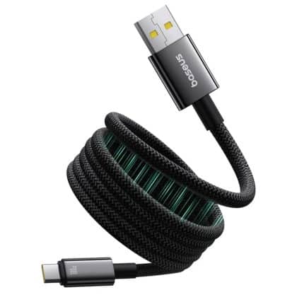 Baseus - Καλώδιο Δεδομένων Tungsten Gold (p10319805111-02) - Type-C Σε USB, Υπερ Ταχύτητα Φόρτισης 100w, 480mbps, 1m - Μαύρο