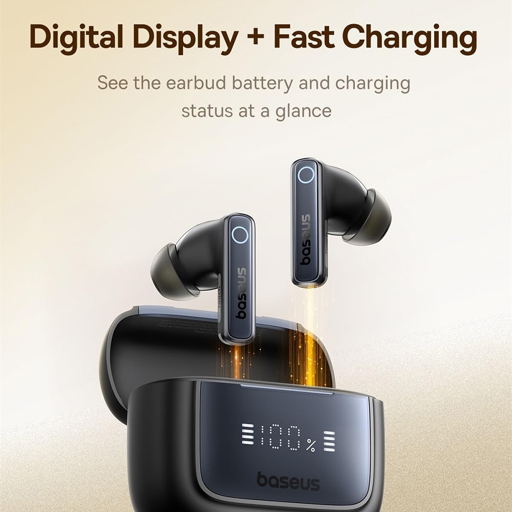 Baseus - Wireless Earbuds Bowie 35 (a00073800123-00) - True Wireless, Bluetooth V5.3, 6-Mic Enc, Ipx4 - Black - Image 4