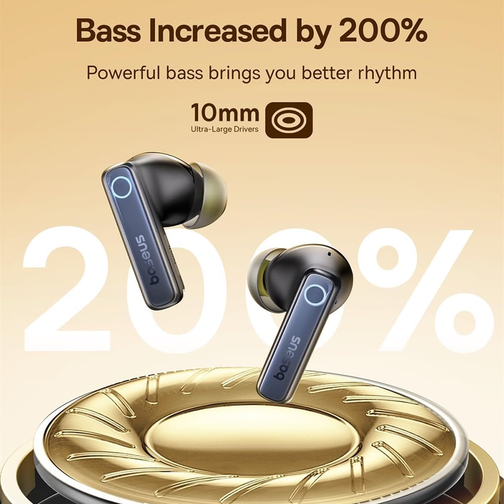 Baseus - Wireless Earbuds Bowie 35 (a00073800123-00) - True Wireless, Bluetooth V5.3, 6-Mic Enc, Ipx4 - Black - Image 3