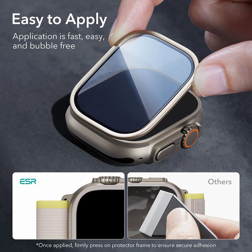 ESR - Armorite Screen Protector (2 Pack) - Apple Watch Ultra / Ultra 2 / Ultra 3 - Titanium - Image 2