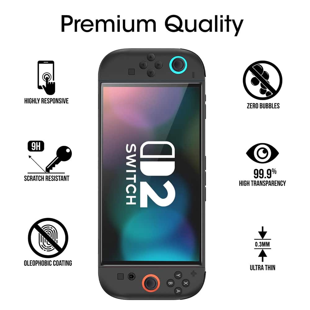 Techsuit - (2 Πακέτο) Premium Γυαλί Switchaura Με Εφαρμοστήρα (ns1) - Για Nintendo Switch 2, Αντίσταση 9h - Διαφανές - Image 3