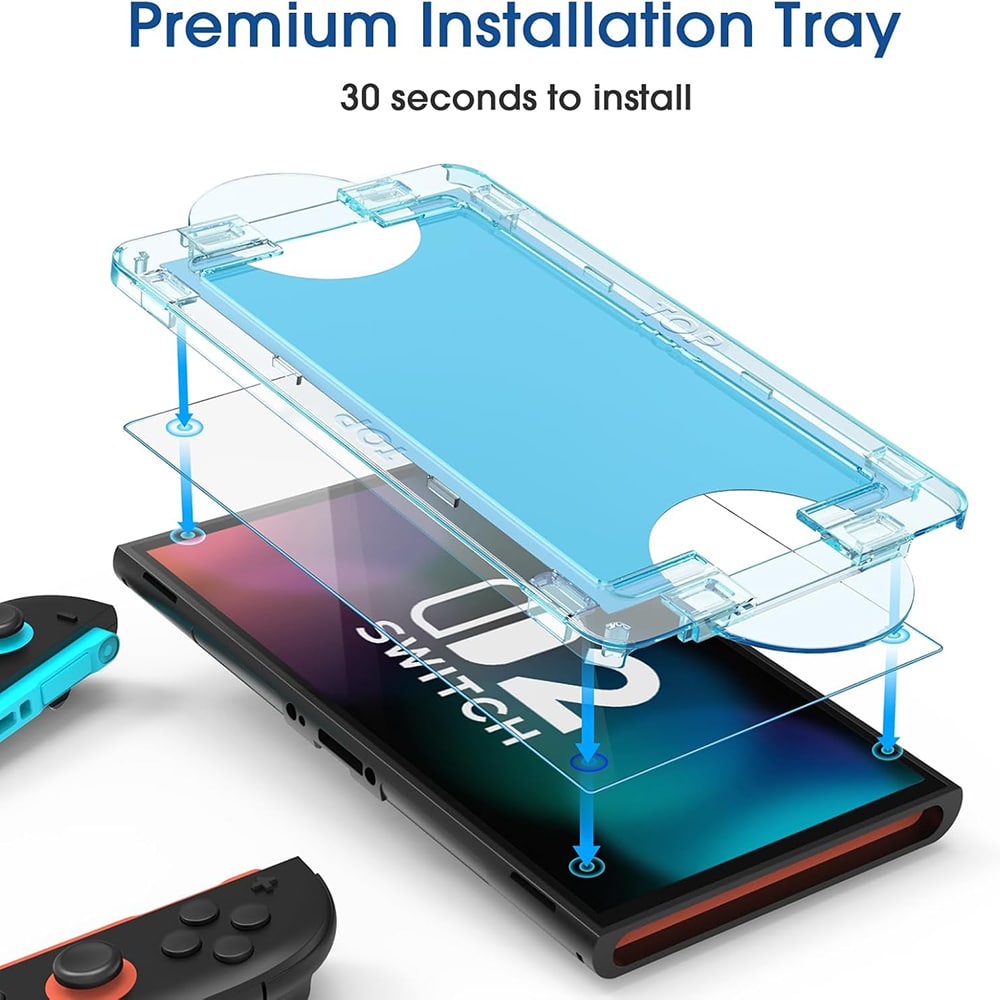 Techsuit - (2 Πακέτο) Premium Γυαλί Switchaura Με Εφαρμοστήρα (ns1) - Για Nintendo Switch 2, Αντίσταση 9h - Διαφανές - Image 4