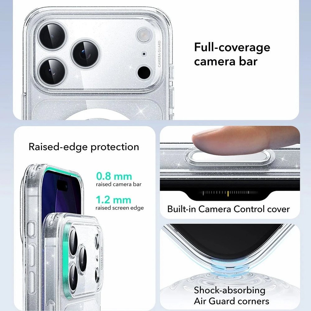 ESR - Κλασική Υβριδική Θήκη Halolock - iPhone 17 Pro Max - Διαφανής Λαμπερή - Image 7