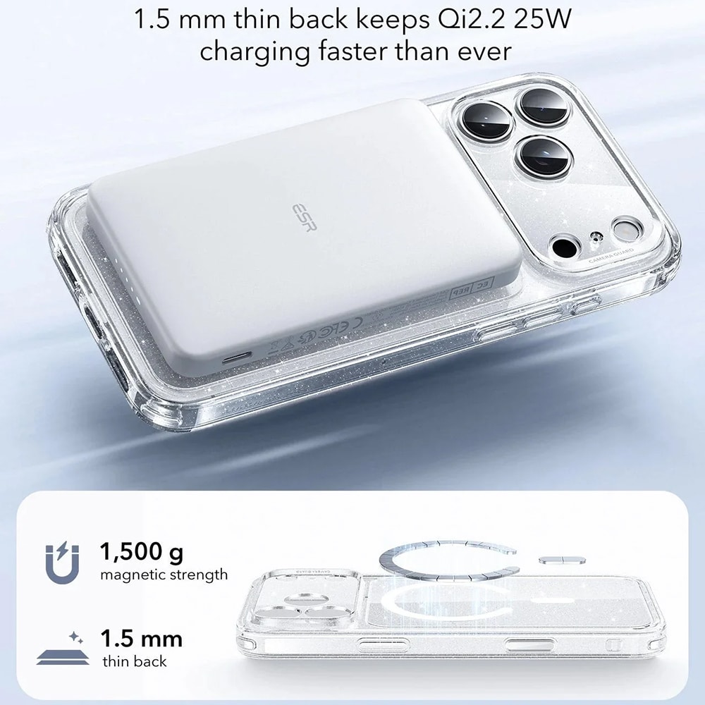 ESR - Κλασική Υβριδική Θήκη Halolock - iPhone 17 Pro Max - Διαφανής Λαμπερή - Image 3