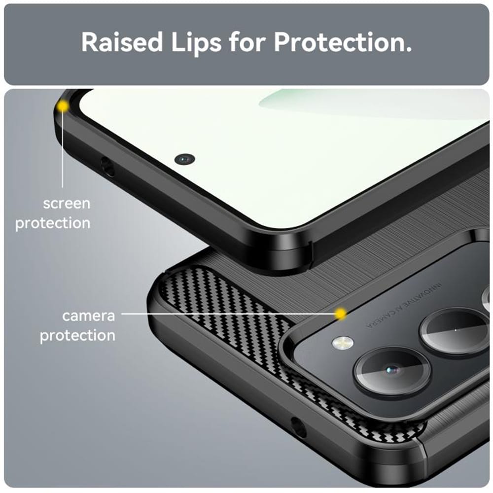Techsuit Carbon Silicone - θήκη για Xiaomi Redmi 15 / 15C - Μαύρο - Image 2