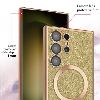 Μπλε θήκη Techsuit Luxury Glitter για Apple iPhone 17 με MagSafe