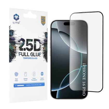 Lito - Γυαλί 2.5d Fullglue Για iPhone 16 Pro / iPhone 17 - Μαύρο