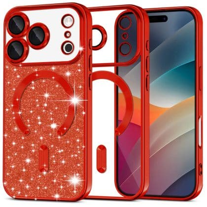 Techsuit Luxury Glitter - θήκη για Apple iPhone 17 Pro - Κόκκινο