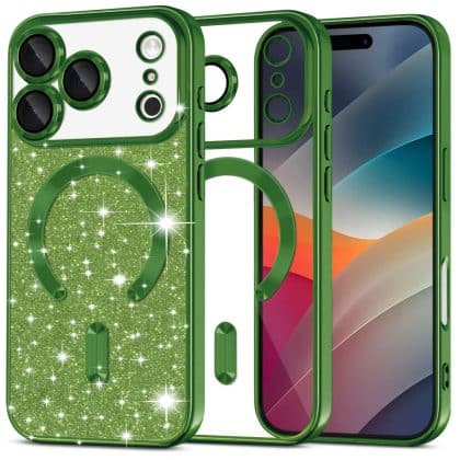 Techsuit Luxury Glitter - θήκη για Apple iPhone 17 Pro - Πράσινο