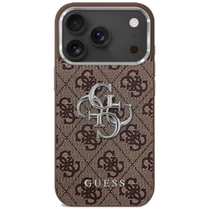 Θήκη Guess 4g Big Με Κλασικό Λογότυπο Για iPhone 17 Σε Καφέ Και Ασημί