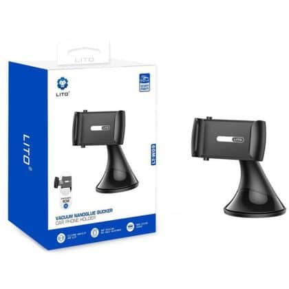 Lito - Car Holder Nano Glue Sucker (lt-W09) - For Dashboard, Windshield, No-Slip, No-Drill, 360°, Ultra-Lightweight - Grey