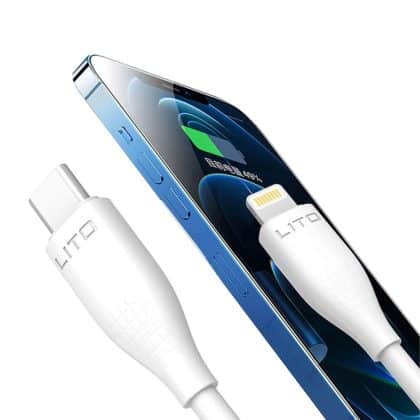 Lito - Data Καλώδιο Liquid Silicone (ld03) - Type-C To Lightning, Fast Charging, 60w, 1m - White