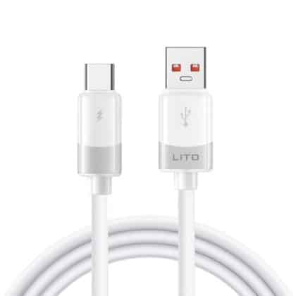 Lito - Data Καλώδιο Liquid Silicone (ld07) - USB To Type-C, Fast Charging 60w, Anti-Freeze, Anti-Fire - White
