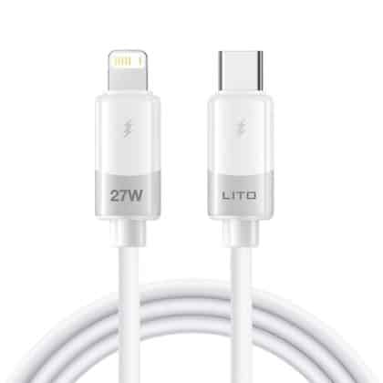 Lito - Data Καλώδιο Liquid Silicone (ld07) - Type-C To Lightning, Fast Charging, Anti-Freeze, Anti-Fire - White