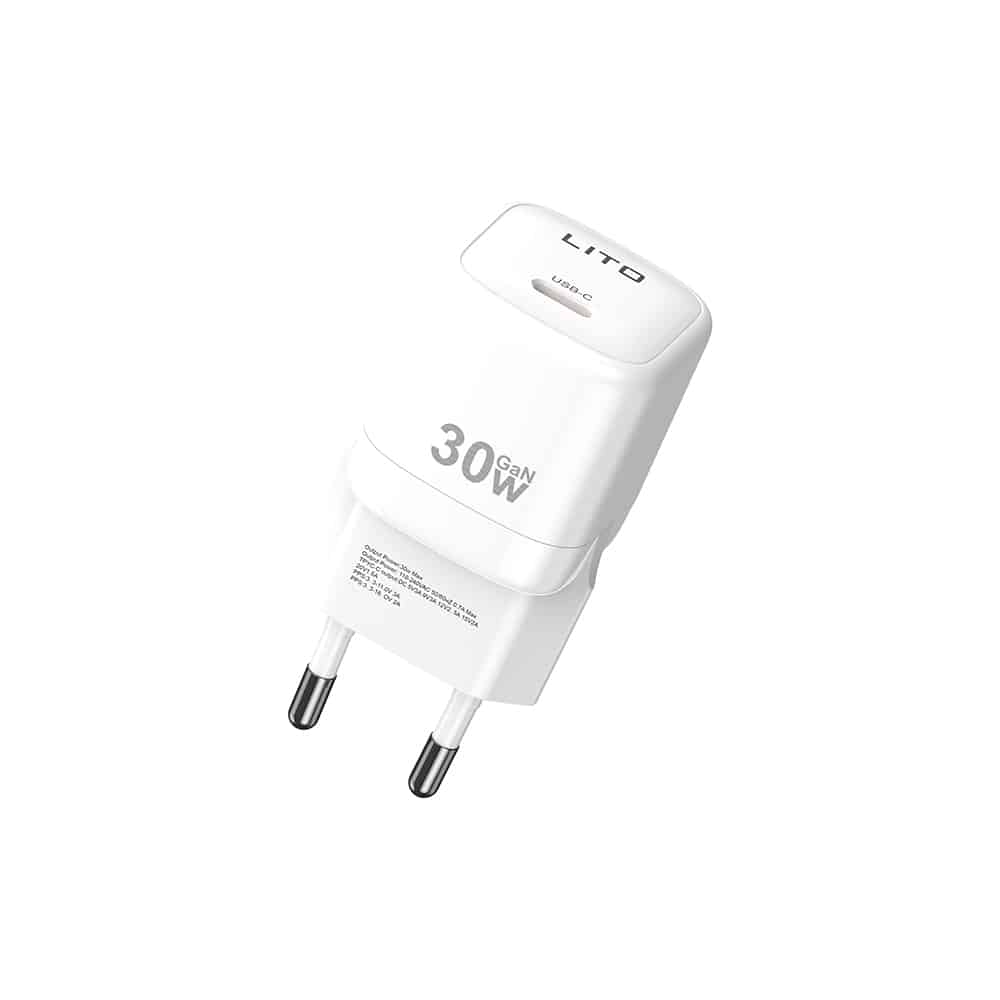 Lito - Wall Charger (lc11) - Type-C Output, Pd30w, Gan, Real Time Protection, Eu Plug - White - Image 2