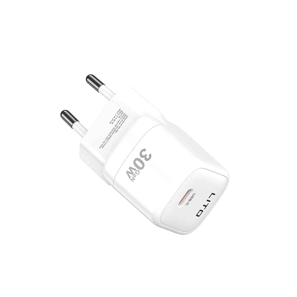 Lito - Wall Charger (lc11) - Type-C Output, Pd30w, Gan, Real Time Protection, Eu Plug - White - Image 3