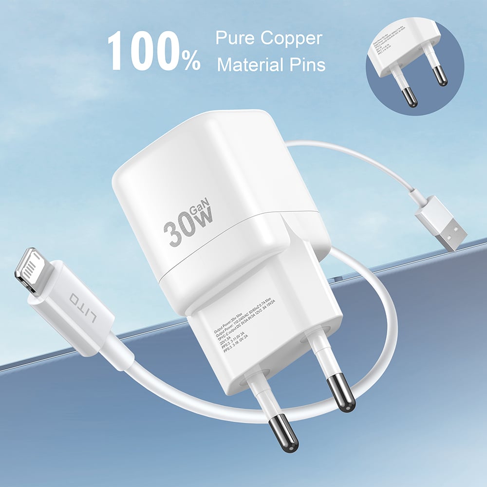 Lito - Wall Charger (lc11) - Type-C Output, Pd30w, Gan, Real Time Protection, Eu Plug - Black - Image 11