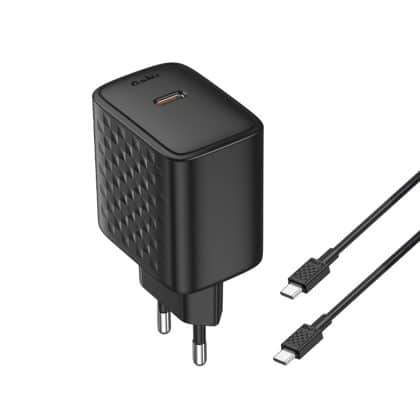 Lito - Wall Charger (lc20t) - With Type-C Καλώδιο Included, Type-C Output, Pd45w, Gan, Pc Fireproof, Eu Plug - Black