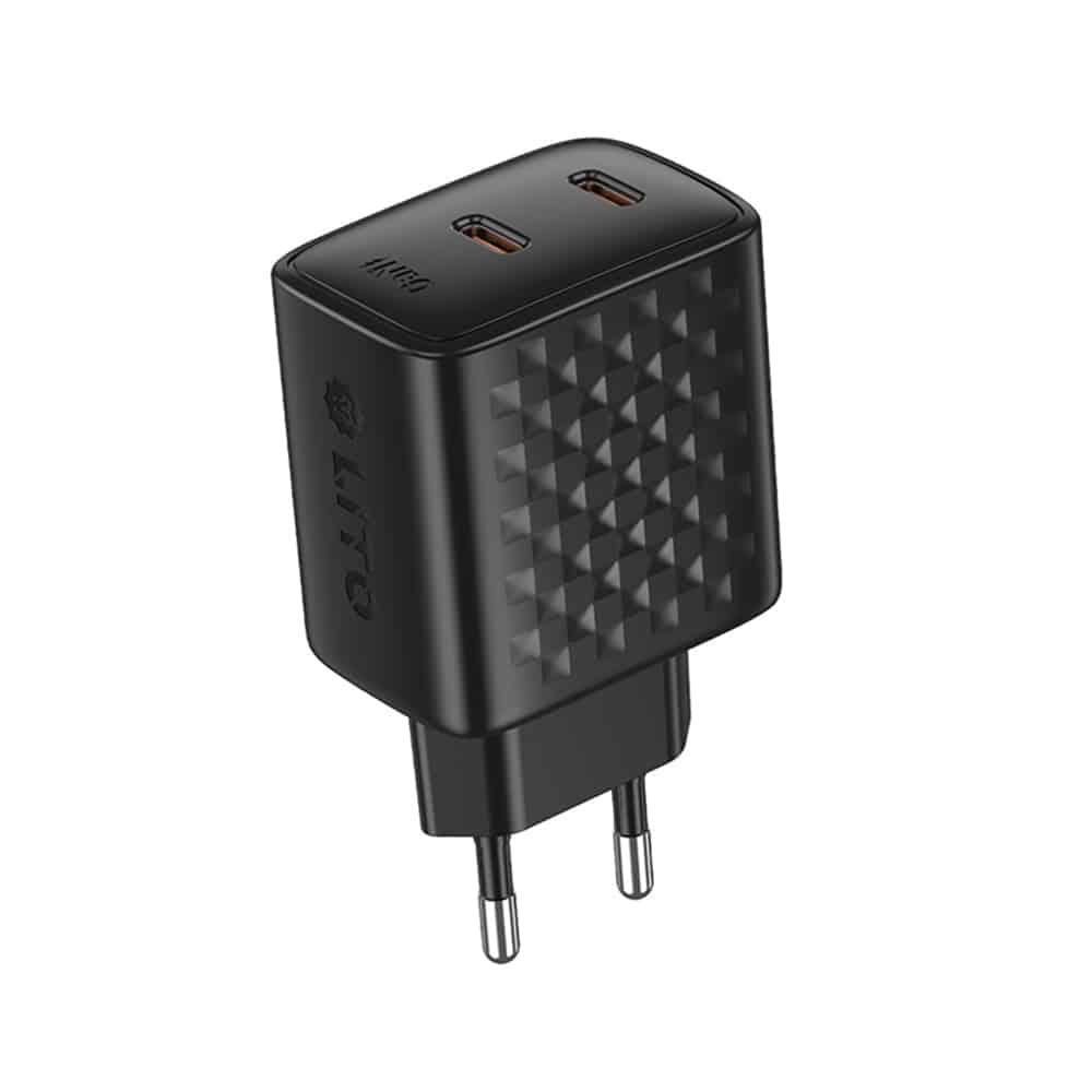 Lito - Wall Charger (lc22) - 2x Type-C Output, Pd45w, Gan, Pc Fireproof, Eu Plug - Black - Image 2