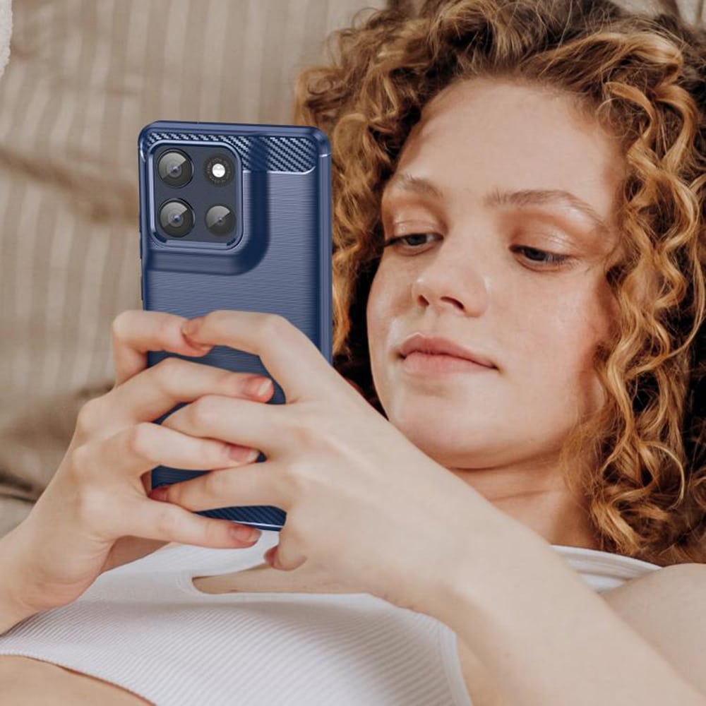 Techsuit Carbon Silicone - θήκη για Motorola Moto G86 - Μπλε - Image 6