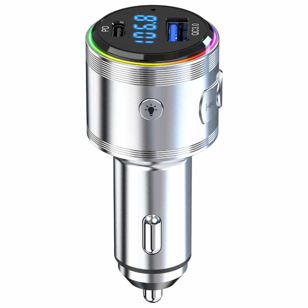 3mk Hyper Car Power Transmitter 48w Qc Pd Pps USB-C/usb-A Με Μεταδότης Ήχου Ασημί - Image 6