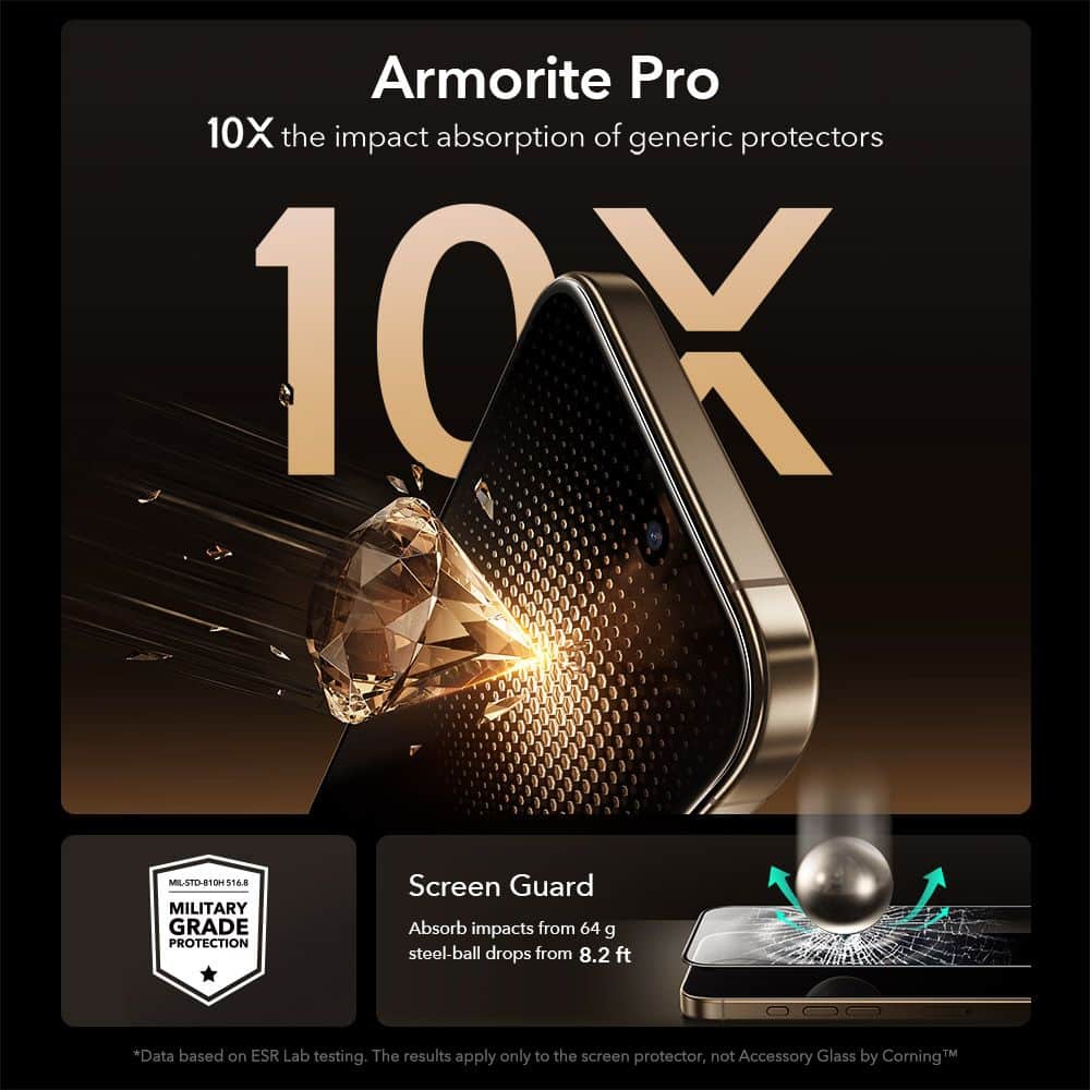 ESR Ultrafit Armorite Pro Tempered Glass iPhone 17 Pro Clear - Image 4