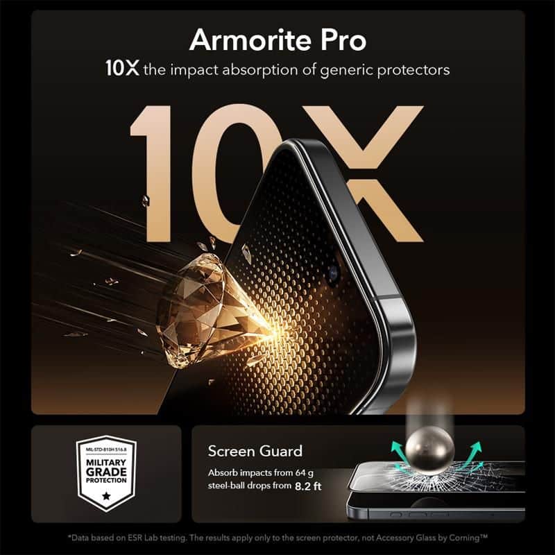 ESR Ultrafit Armorite Pro Tempered Glass iPhone 16 Pro / 17 Clear - Image 4