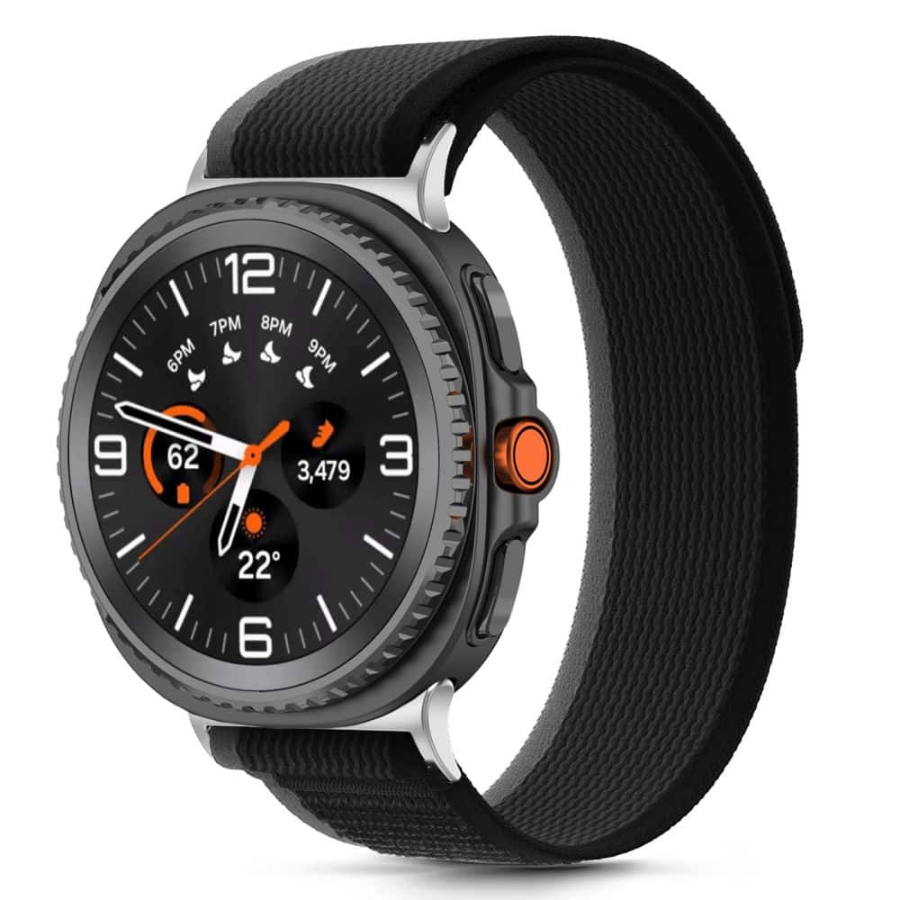 Tech-Protect Nylon Stripe Samsung Galaxy Watch 8 / Classic (40 / 44 / 46 Mm) Black/orange - Image 3