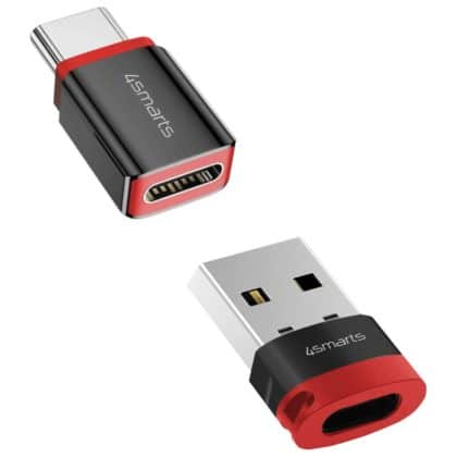 Adapter USB-C Σε USB-A/usb-C 4smarts Data Blocker Μαύρος (σετ 2 Τεμαχίων)