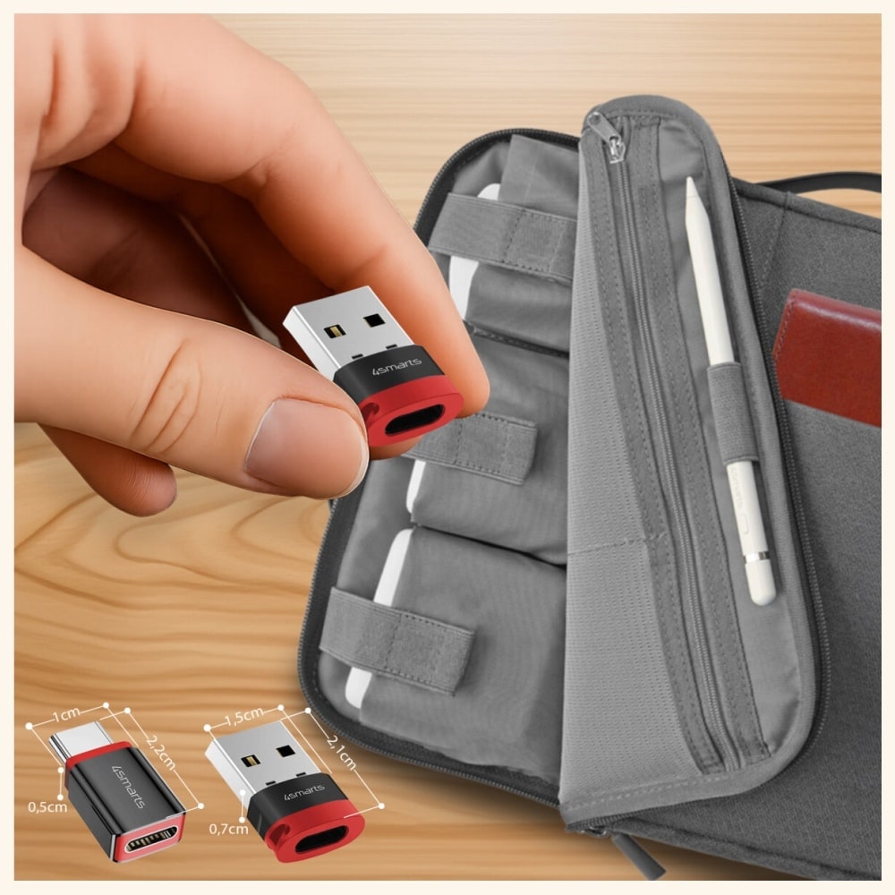 Adapter USB-C Σε USB-A/usb-C 4smarts Data Blocker Μαύρος (σετ 2 Τεμαχίων) - Image 3
