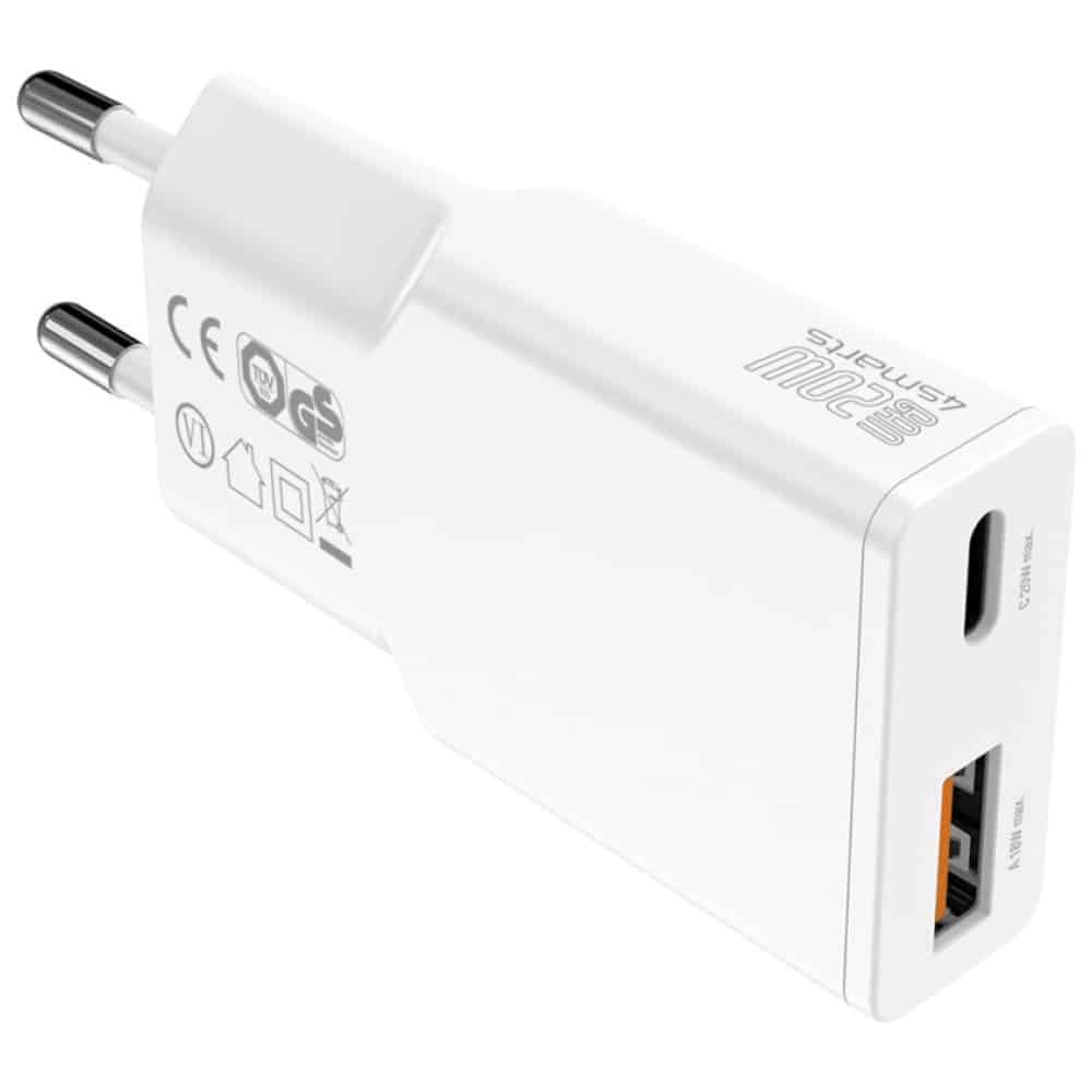Φορτιστής Τοίχου 4smarts Pdplug Slim Duos 20w Gan USB-C+usb-A Με Καλώδιο USB-C 1.5m Λευκό - Image 4