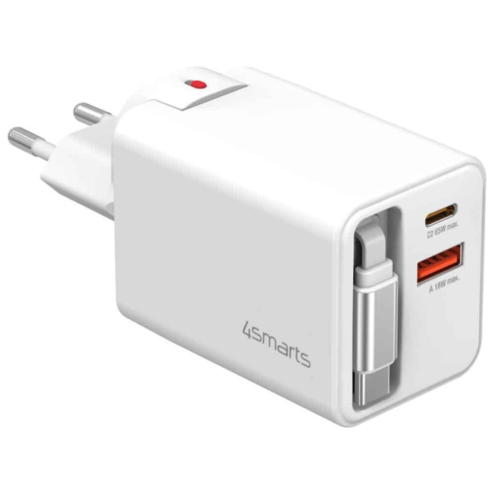 Φορτιστής Τοίχου 4smarts Flex Jojo 65w Gan 2xusb-C + USB-A Λευκό - Image 3