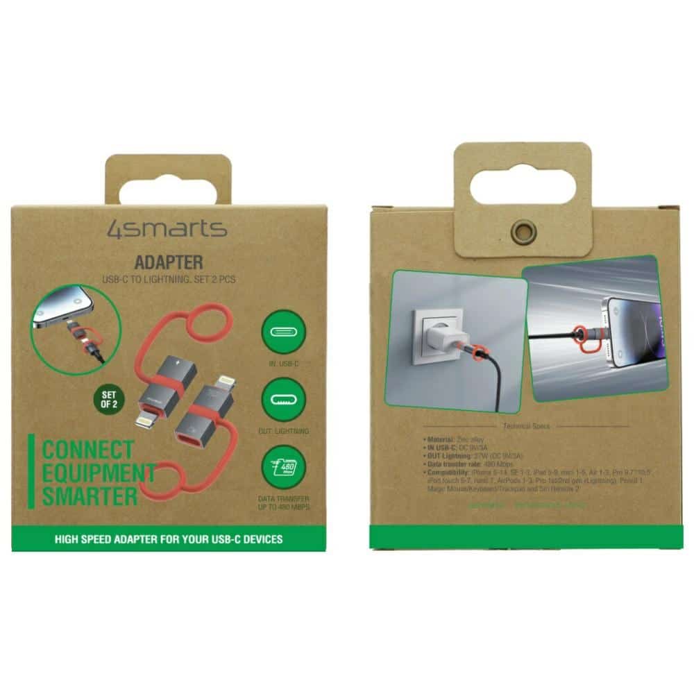 Adapter USB-C Σε Lightning Pd 27w 4smarts Γκρι (σετ 2 Τεμαχίων) - Image 9
