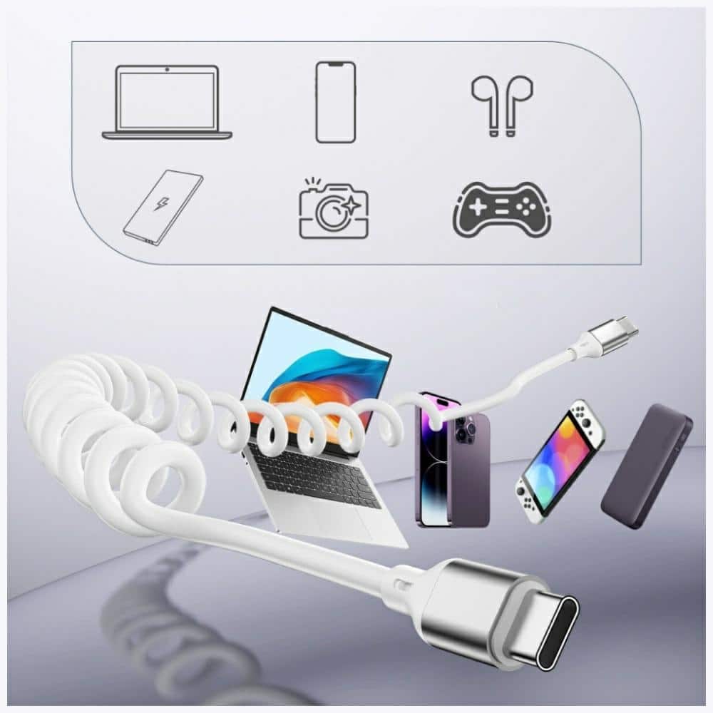 Καλώδιο 4smarts Σπειροειδές USB-C Σε USB-C 240w Λευκό - Image 6