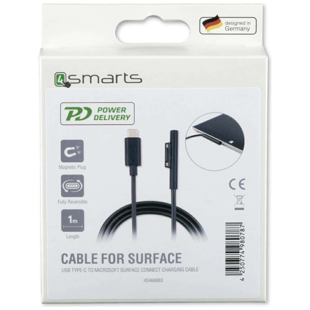 Καλώδιο 4smarts Connect USB-C 5a 1μ Για Microsoft Surface - Μαύρο - Image 4