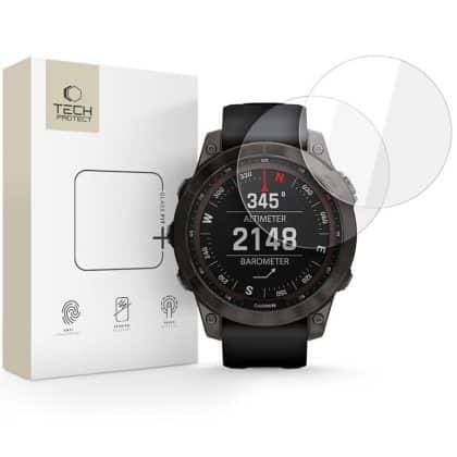 Tech-Protect Σκληρυμένο γυαλί Glass Fit+ 2-Pack Garmin Fenix 7x / 7x Pro Clear