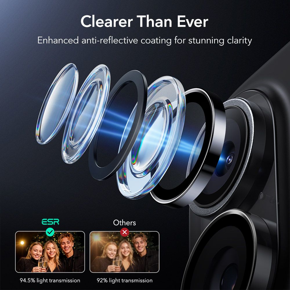 ESR Armorite Camera Protector iPhone 16 / 16 Plus / 17 Black - Image 5