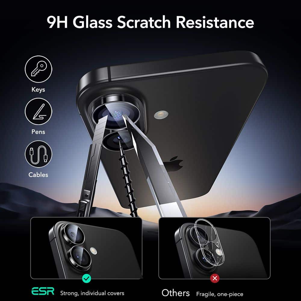 ESR Armorite Camera Protector iPhone 16 / 16 Plus / 17 Black - Image 6