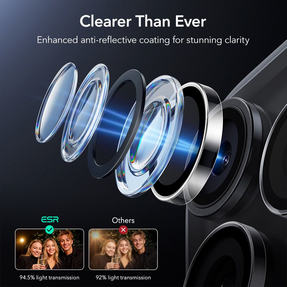 ESR Armorite Camera Protector iPhone 14 Pro / Pro Max / 15 Pro / Pro Max / 16 Pro / Pro Max / 17 Pro / Pro Max Clear - Image 6
