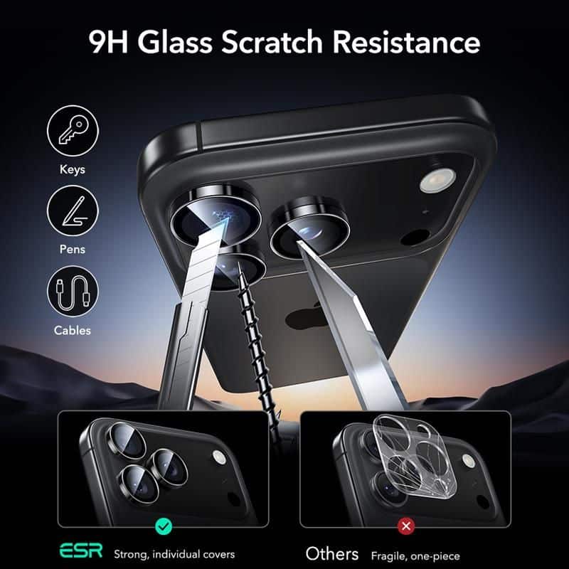 ESR Armorite Camera Protector iPhone 14 Pro / Pro Max / 15 Pro / Pro Max / 16 Pro / Pro Max / 17 Pro / Pro Max Black - Image 7